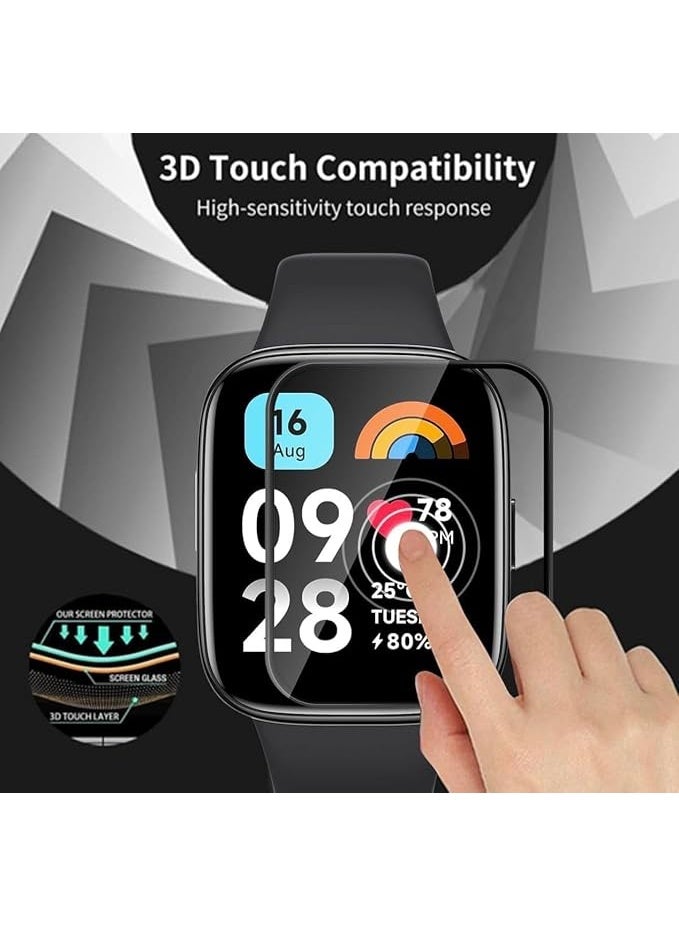 فكرة واقي شاشة Fekra لـ Xiaomi، فيلم حماية منحني ثلاثي الأبعاد بحواف ناعمة [مضاد للخدش] [خالٍ من الفقاعات] [مقاوم للكسر للغاية] [عالي الحساسية] (ليس زجاجًا) (Redmi watch 4) - Image 2